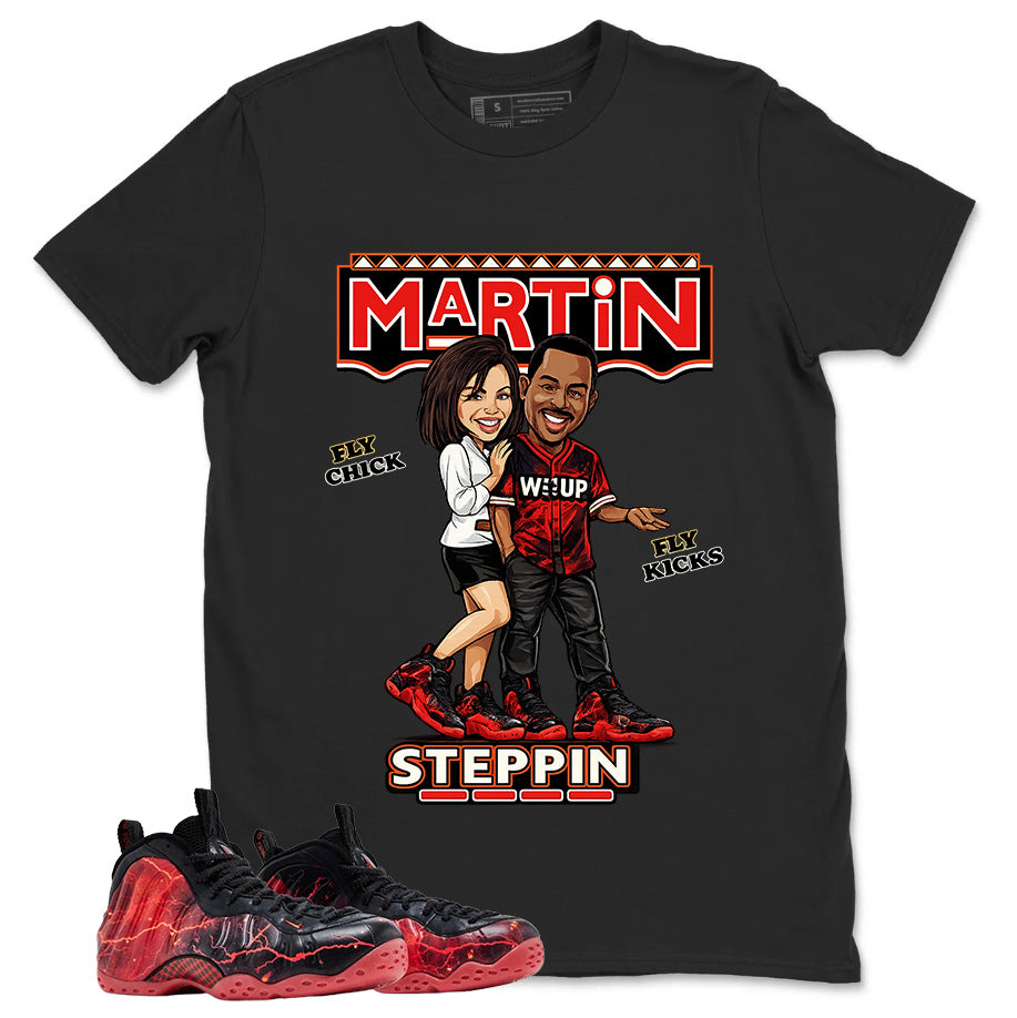 Martin Steppin Graphic Tee, Shirt to Match Air Foamposite Stranger Things, Air Foamposite Unisex Blue Shirt