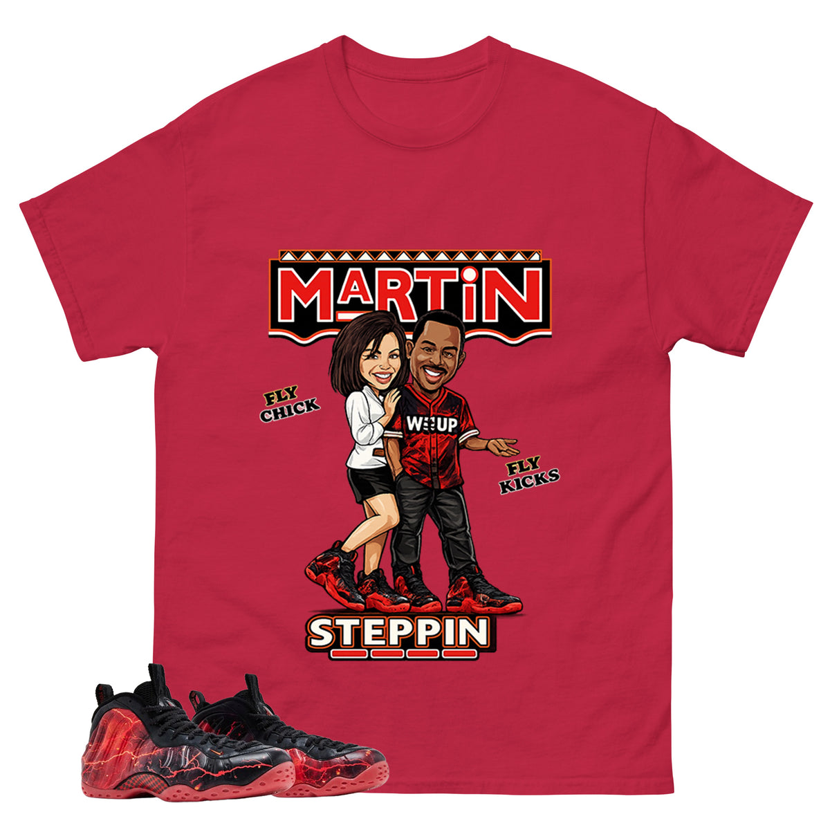 Martin Steppin Graphic Tee, Shirt to Match Air Foamposite Stranger Things, Air Foamposite Unisex Blue Shirt