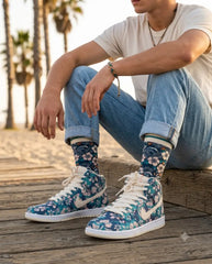 Maui Wowie Inspired Sneaker Match Socks – Dunk SB Skate Style Mid-Calf Crew Socks