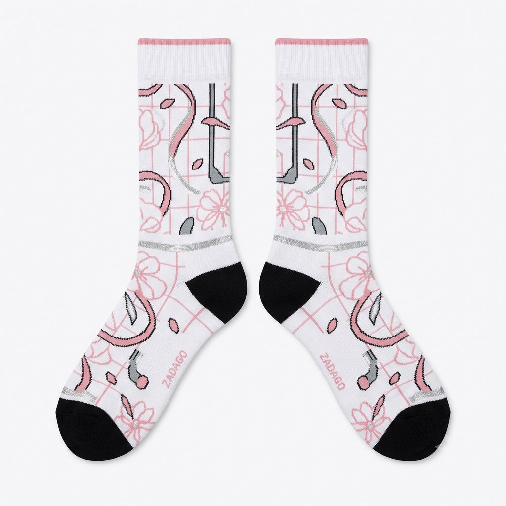 Medium Soft Pink Socks – Air Jordan 5 Inspired Mid-Calf Unisex Crew Socks