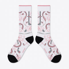 Medium Soft Pink Socks – Air Jordan 5 Inspired Mid-Calf Unisex Crew Socks