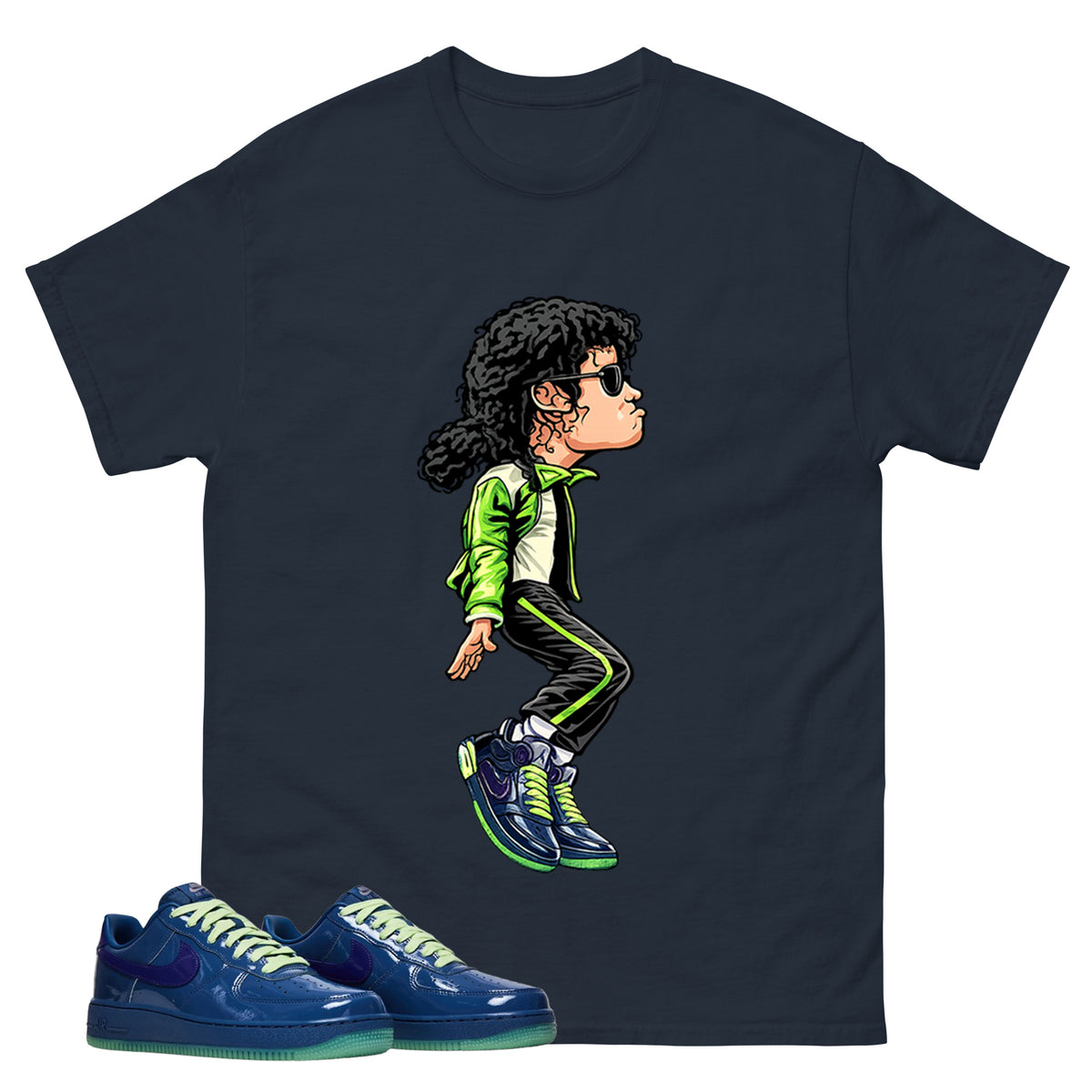 Michael Jackson Tiptoe Graphic Tee, Shirt to Match Air Force 1 Mystic Navy, Air Force 1 Unisex Shirt
