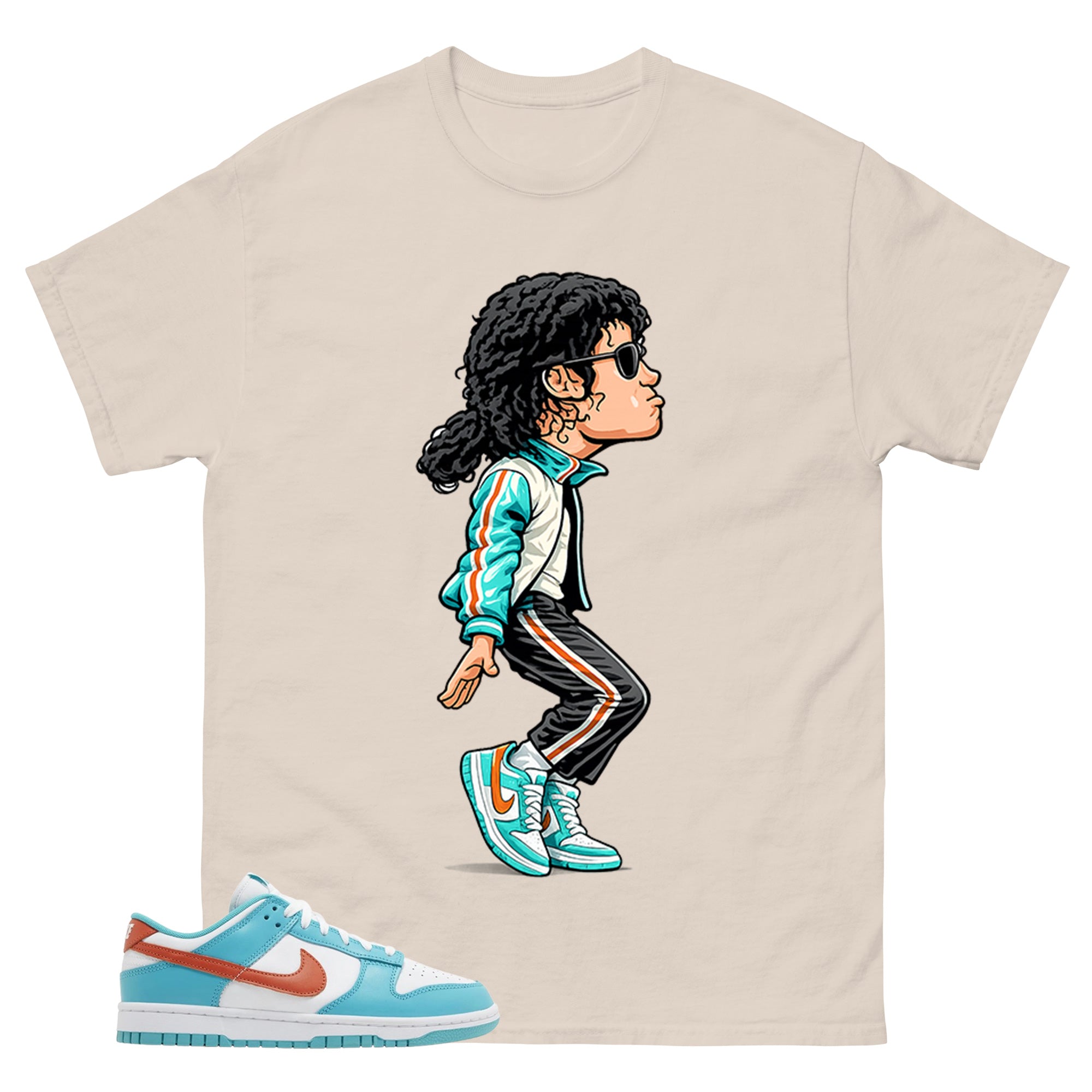 Micheal Jackson Tiptoe Shirt - Match Green Dunk Low Miami Dolphins