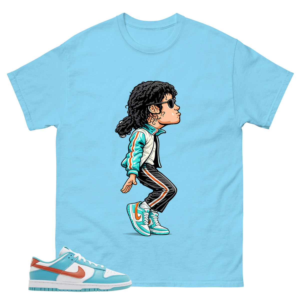 Micheal Jackson Tiptoe Shirt - Match Green Dunk Low Miami Dolphins