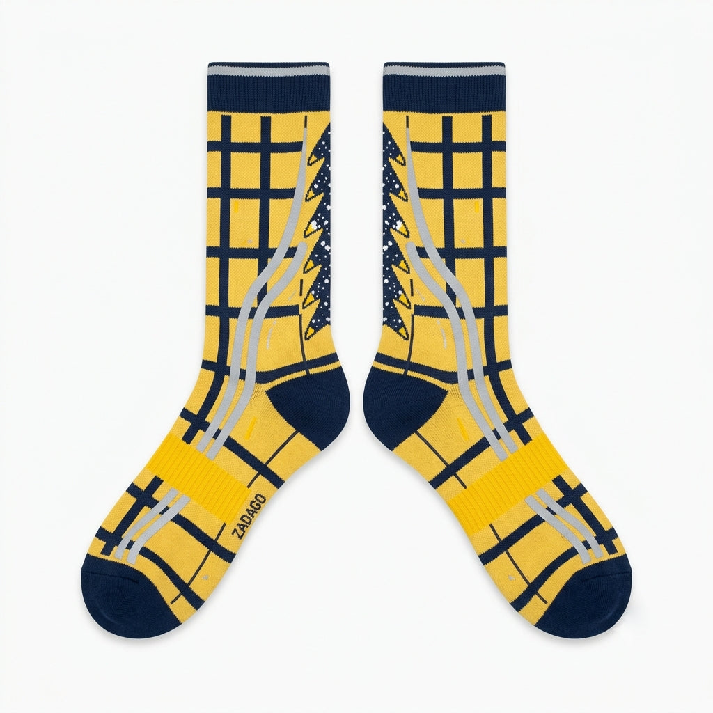 Michigan Socks – Air Jordan 5 Retro SP Inspired Mid-Calf Unisex Crew Socks