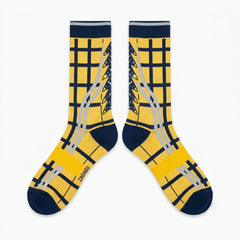 Michigan Socks – Air Jordan 5 Retro SP Inspired Mid-Calf Unisex Crew Socks