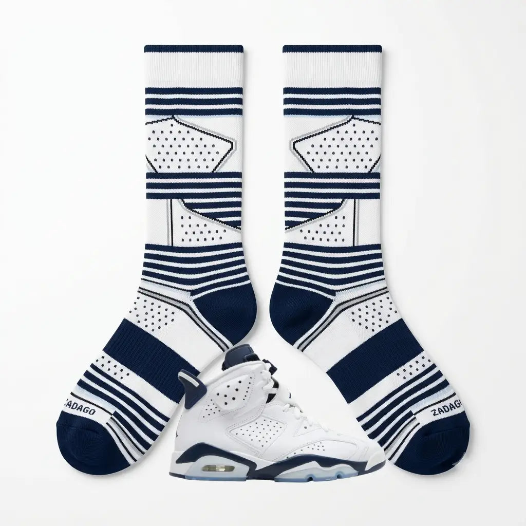 Midnight Navy Socks – Air Jordan 6 Retro Inspired Mid-Calf Unisex Crew Socks