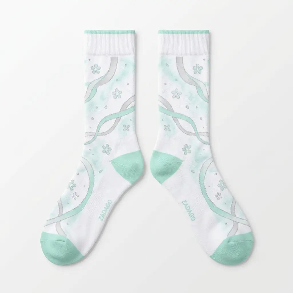 Mint Foam Socks – Wmns Air Jordan 6 Retro Inspired Mid-Calf Unisex Crew Socks