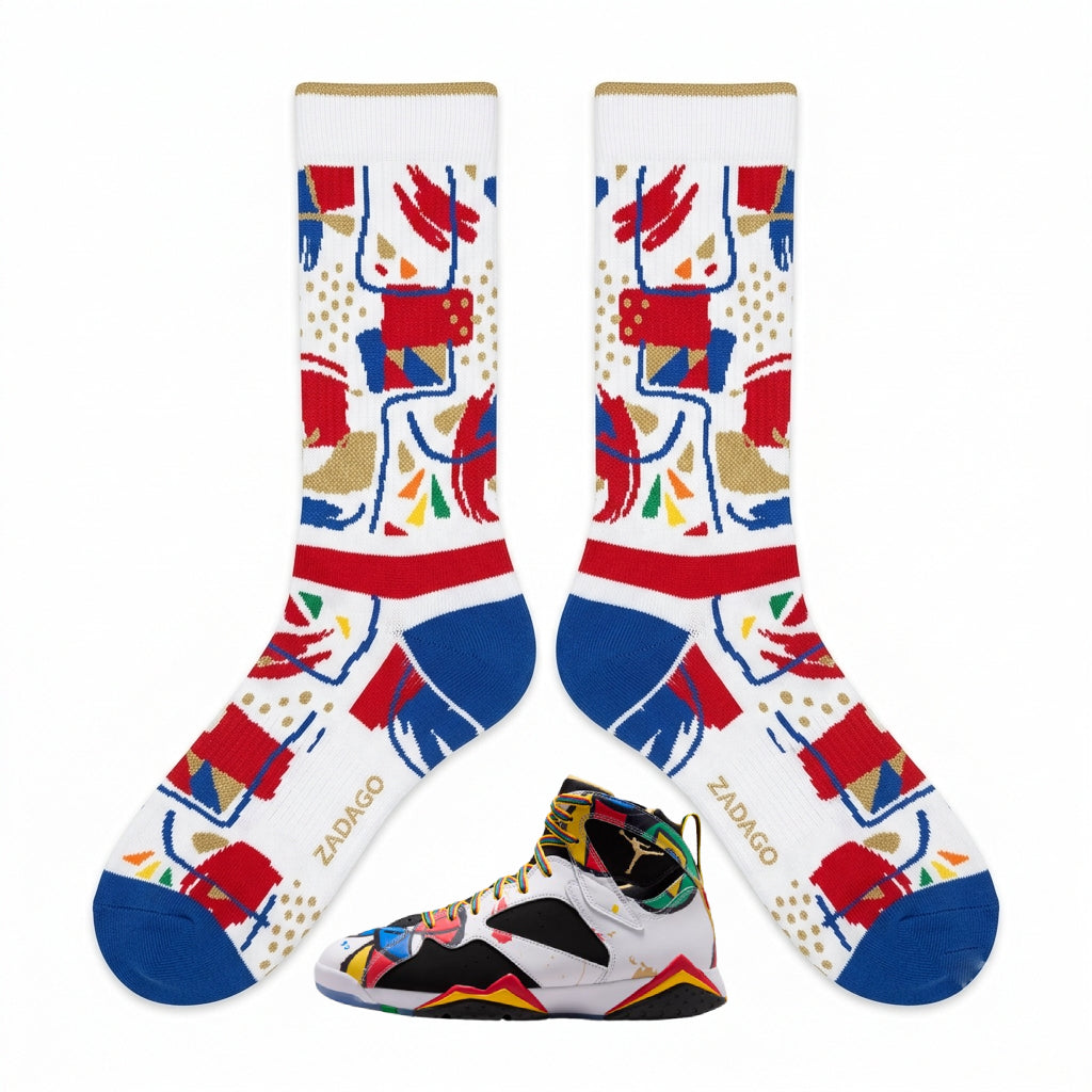 Miro 2026 Socks – Air Jordan 7 Retro Inspired Mid-Calf Unisex Crew Socks