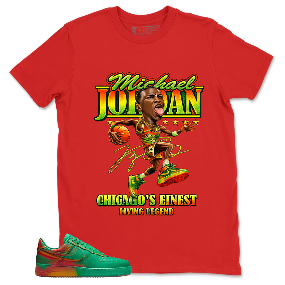 MJ Living Legend Shirt - Match Air Force 1 Stadium Green Crimson