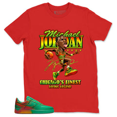 MJ Living Legend Shirt - Match Air Force 1 Stadium Green Crimson