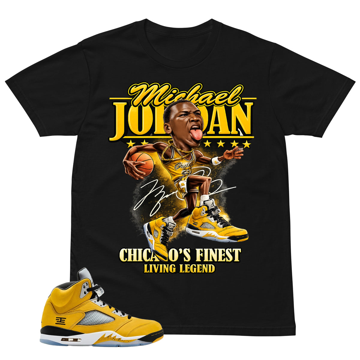 Graphic Tee to Matching T23 Tokyo 5s MJ Living Legend Shirt