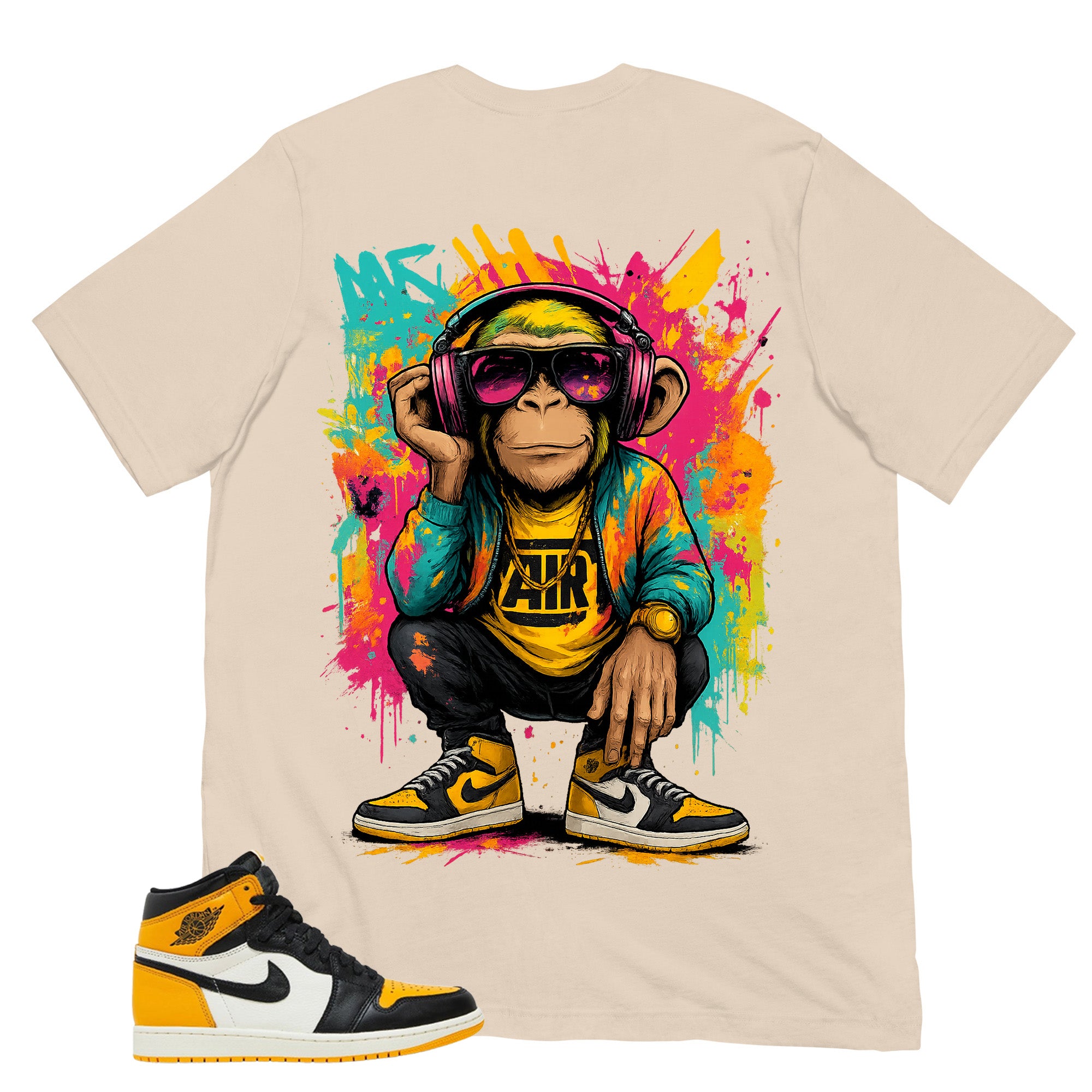 Monkey Vibe Shirt - Match Air Jordan 1 Yellow Toe