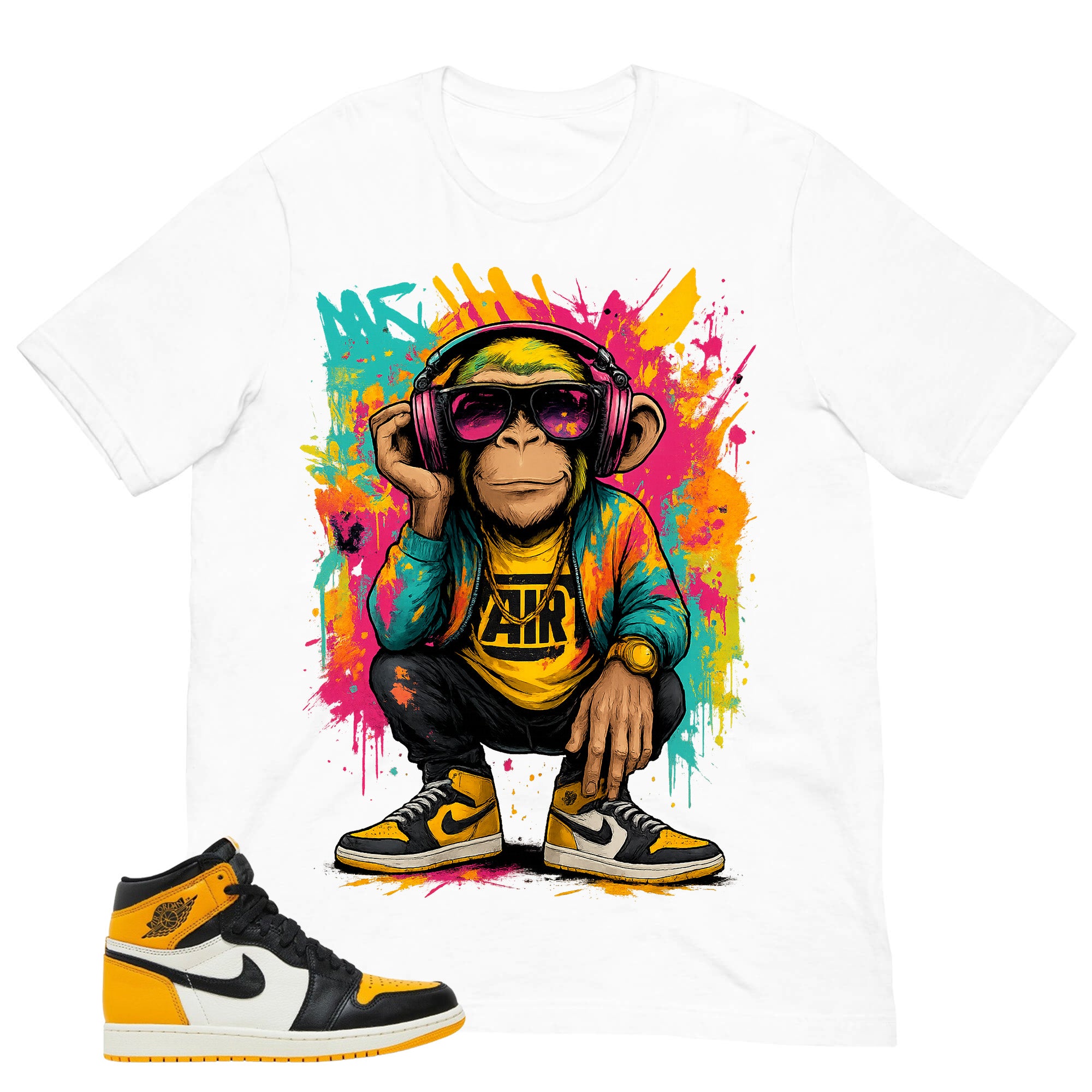Monkey Vibe Shirt - Match Air Jordan 1 Yellow Toe
