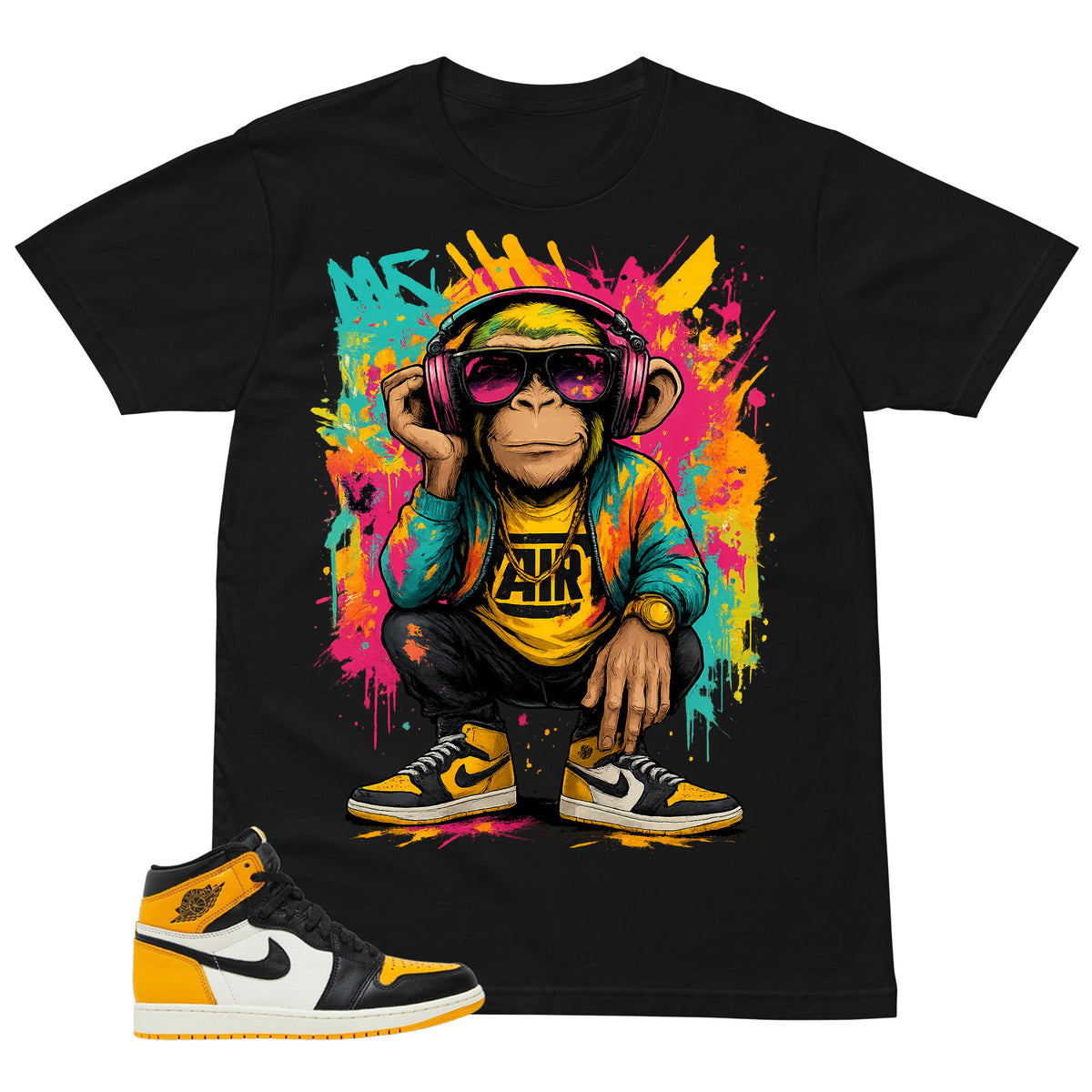 Monkey Vibe Shirt - Match Air Jordan 1 Yellow Toe