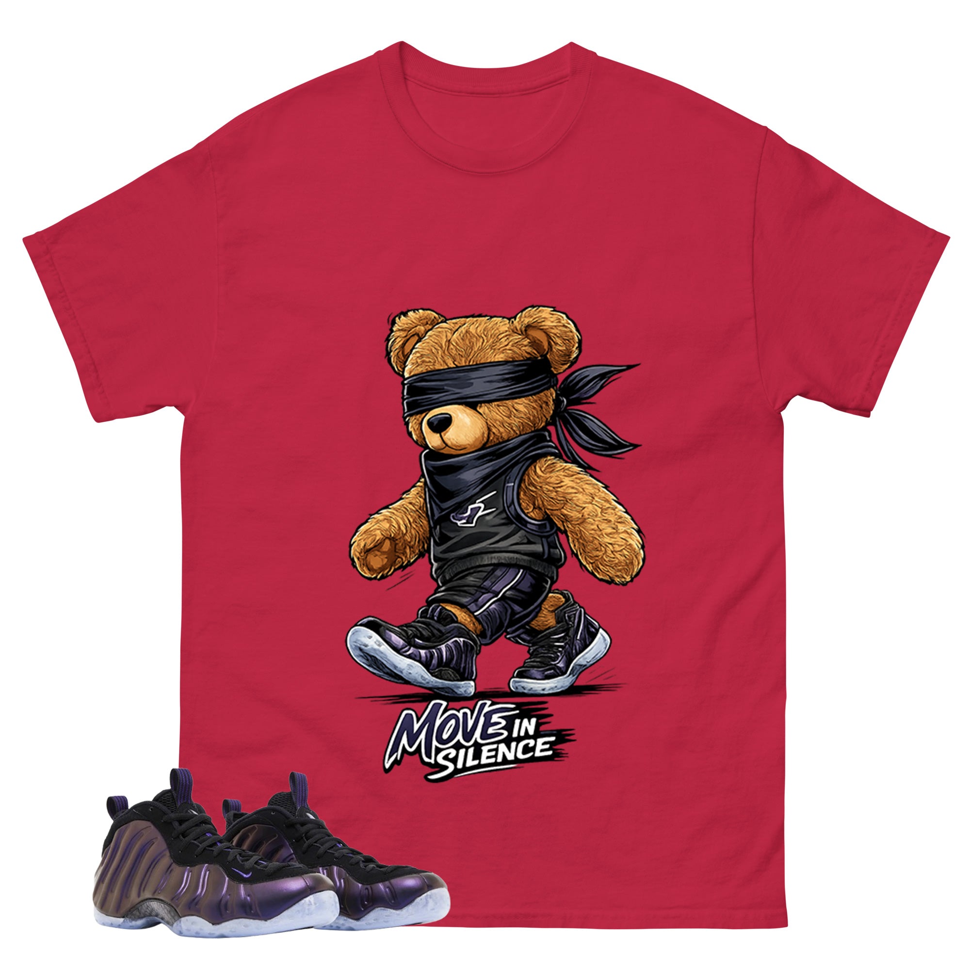 Move In Silence Graphic Tee, Shirt to Match Air Foamposite One Eggplant, Air Foamposite Unisex Purple Shirt