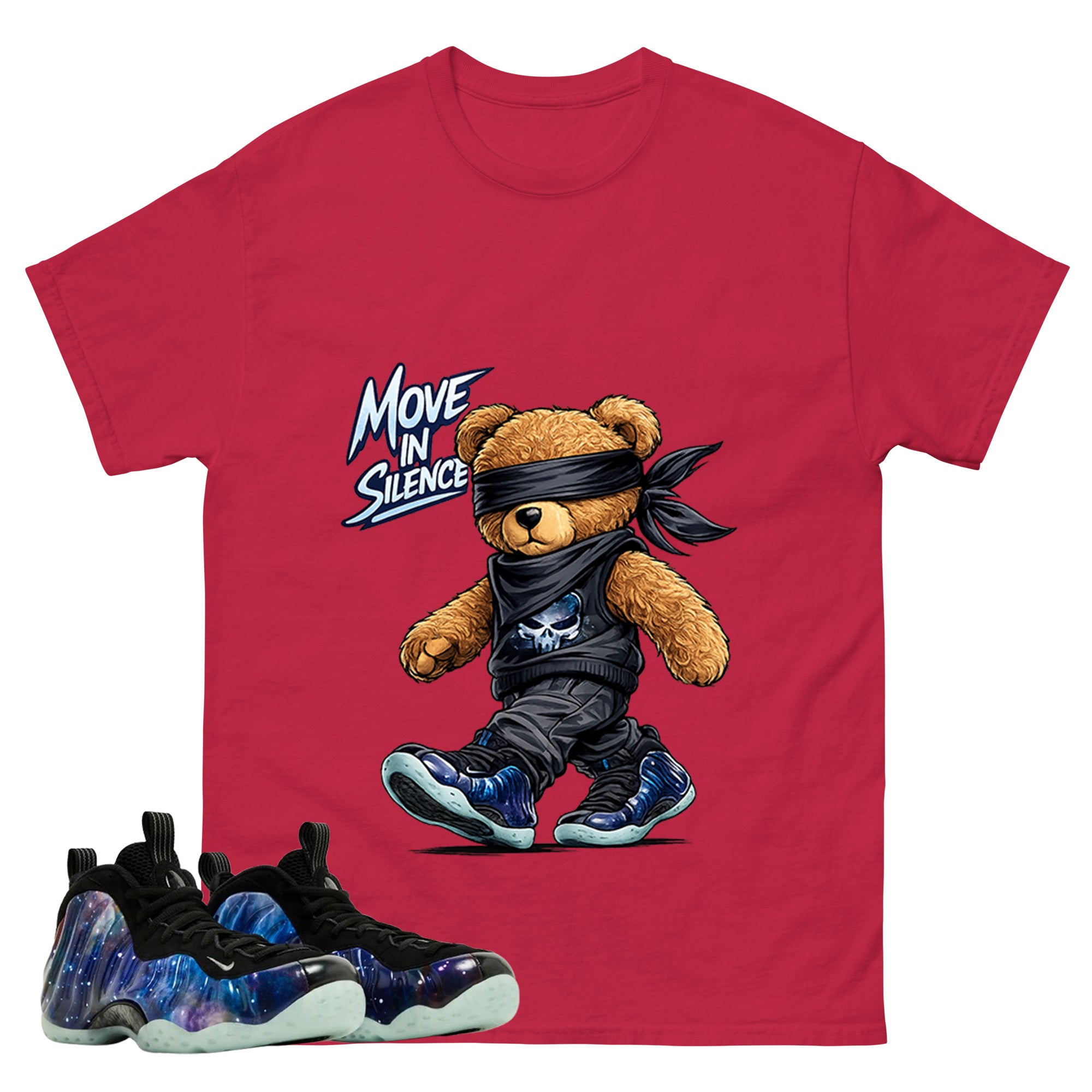 Move In Silence Graphic Tee, Shirt to Match Air Foamposite One Galaxy, Air Foamposite Unisex Black Shirt