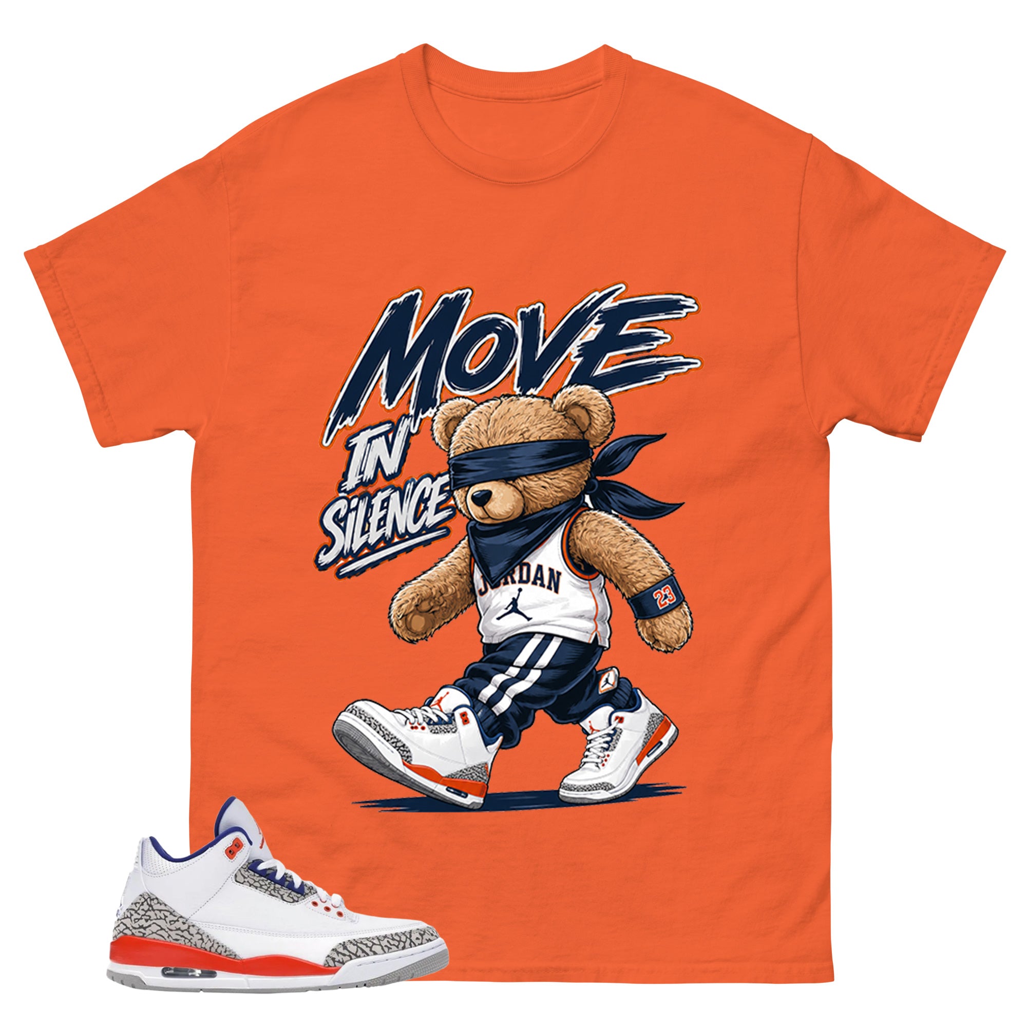 Move In Silence Shirt - Match Blue Air Jordan 3 Knicks