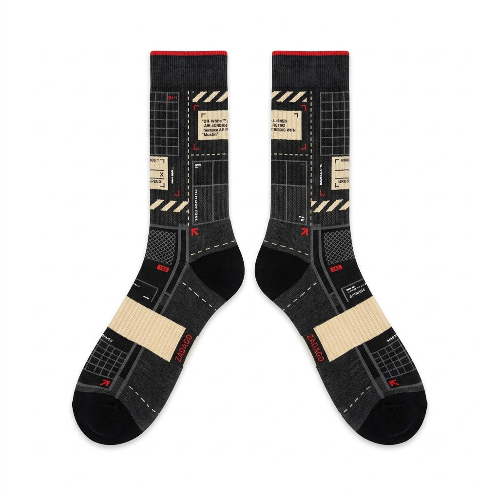 Muslin Socks – Off-White x Air Jordan 5 Inspired Mid-Calf Unisex Crew Socks