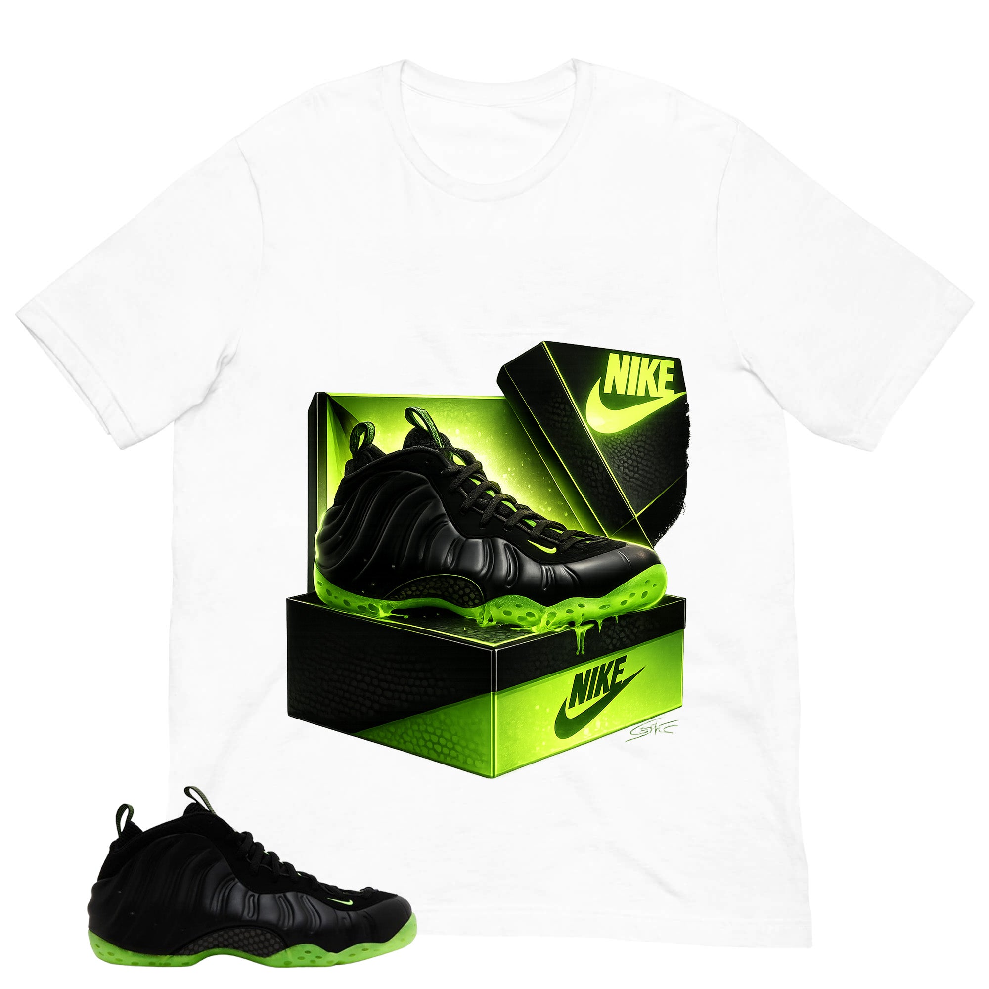 New Kicks Shirt - Match Air Foamposite One Black Volt