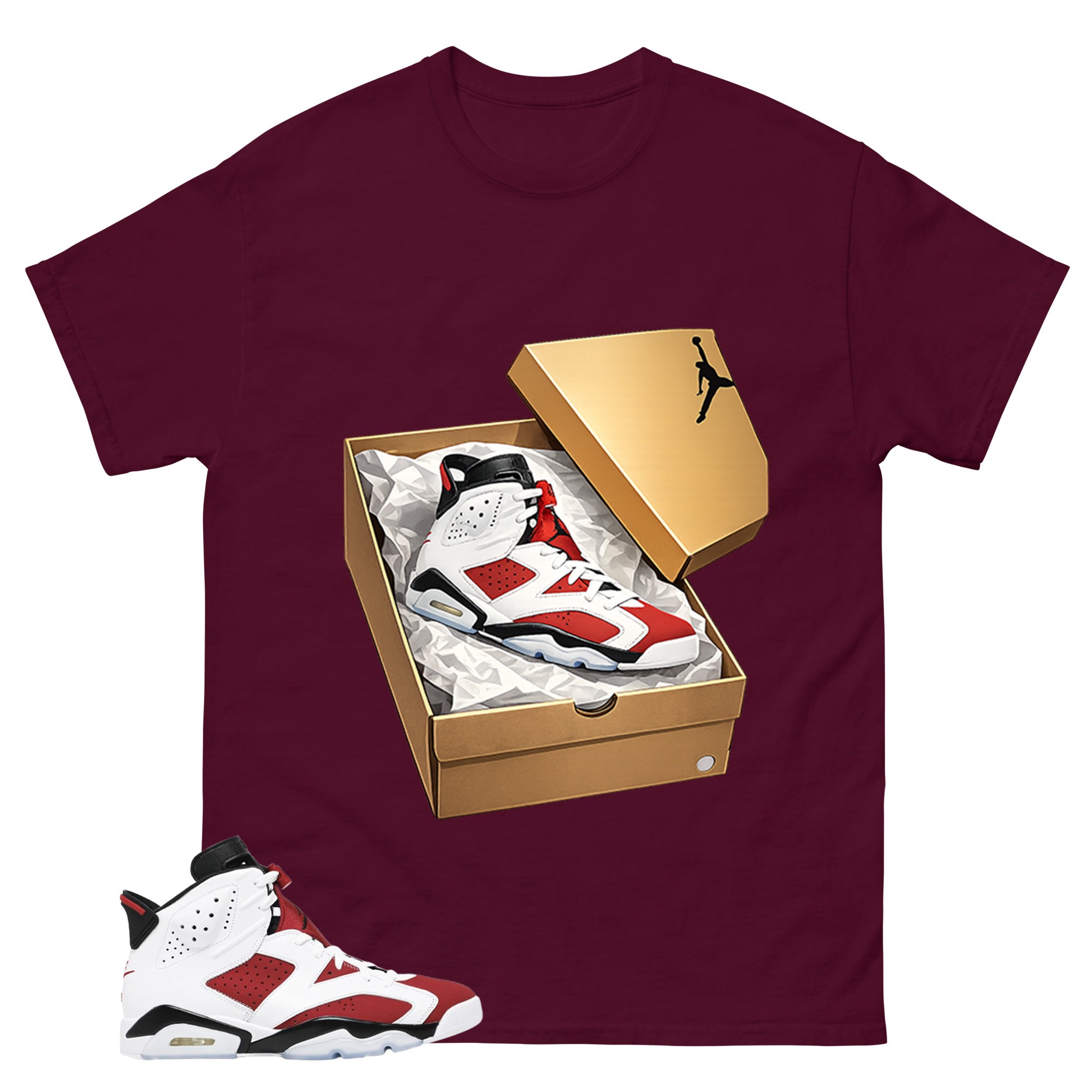New Kicks Shirt - Match White Air Jordan 6 Carmine