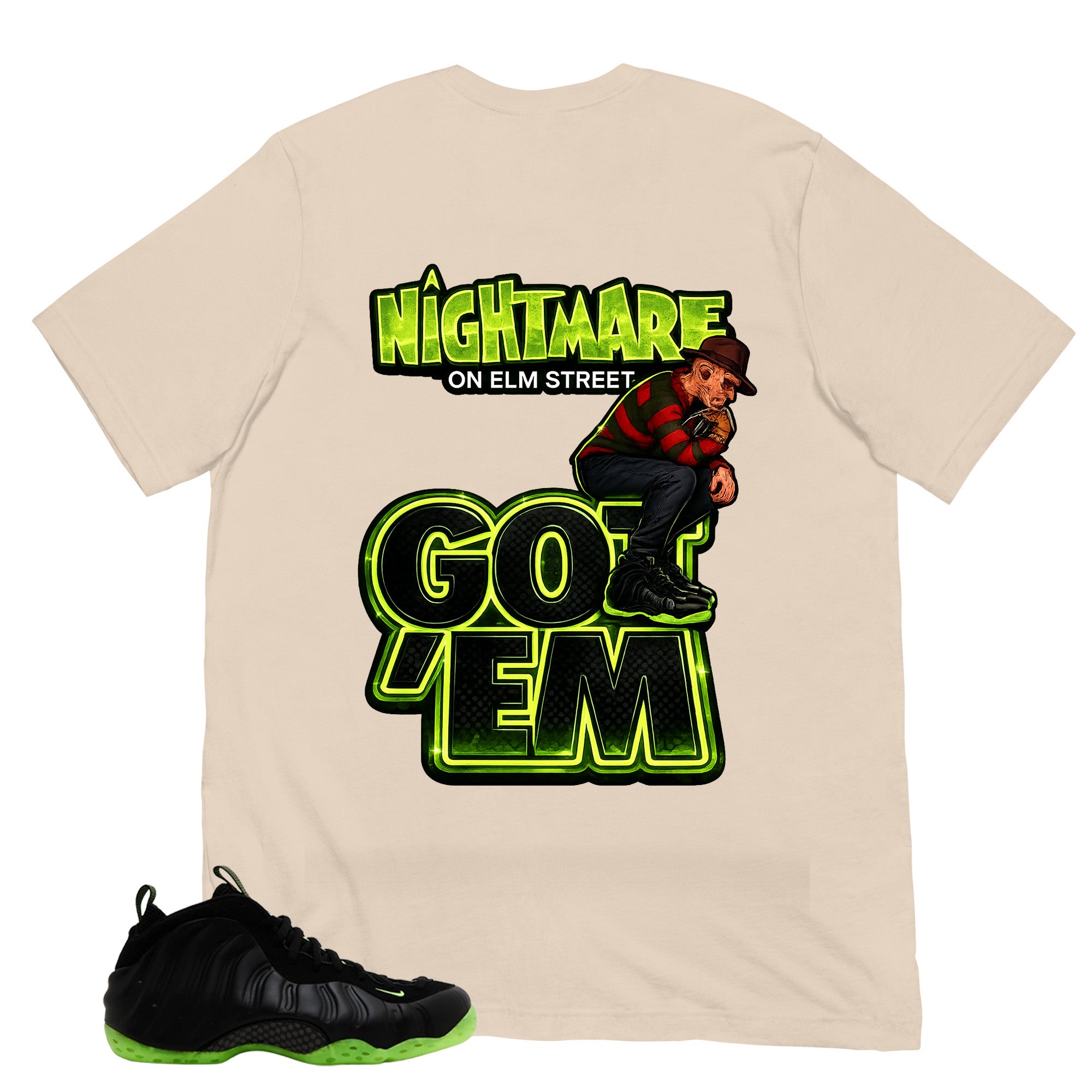 Nightmare On Elm Street Shirt - Match Air Foamposite One Black Volt
