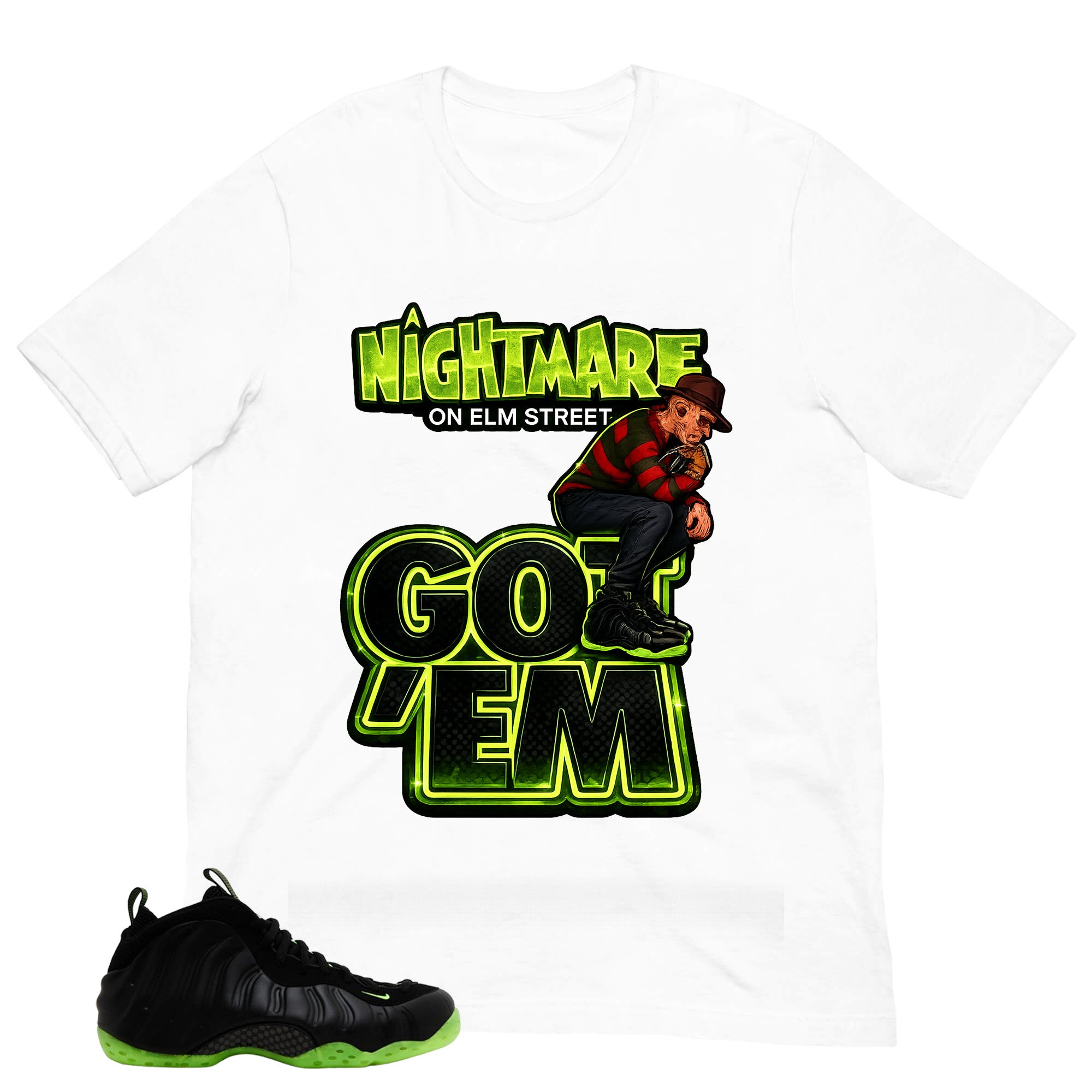 Nightmare On Elm Street Shirt - Match Air Foamposite One Black Volt