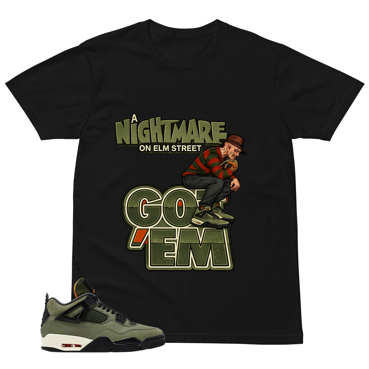 Nightmare On Elm Street Shirt - Match  Air Jordan 4 Undefeated