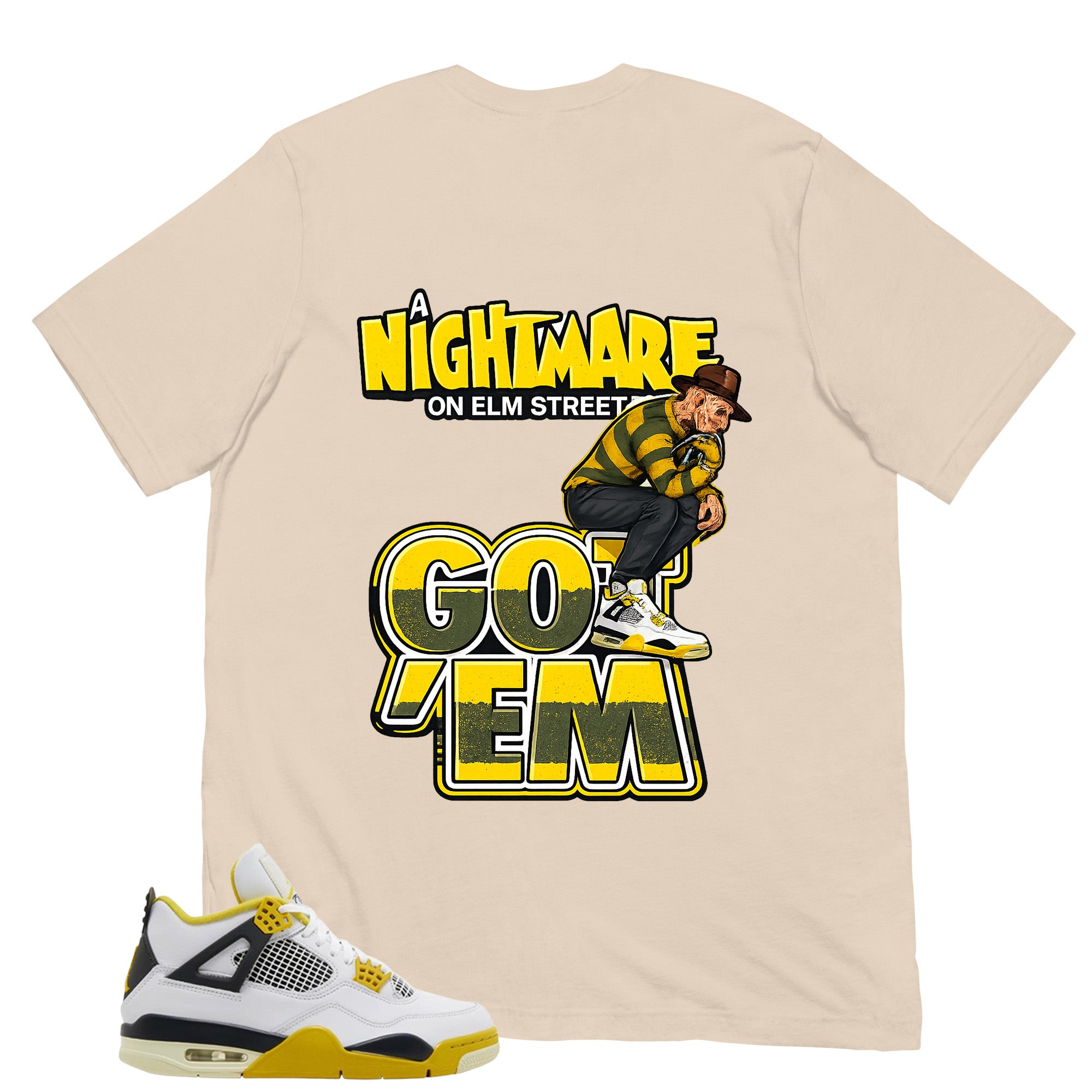 Nightmare On Elm Street Shirt - Match Air Jordan 4 Vivid Sulfur