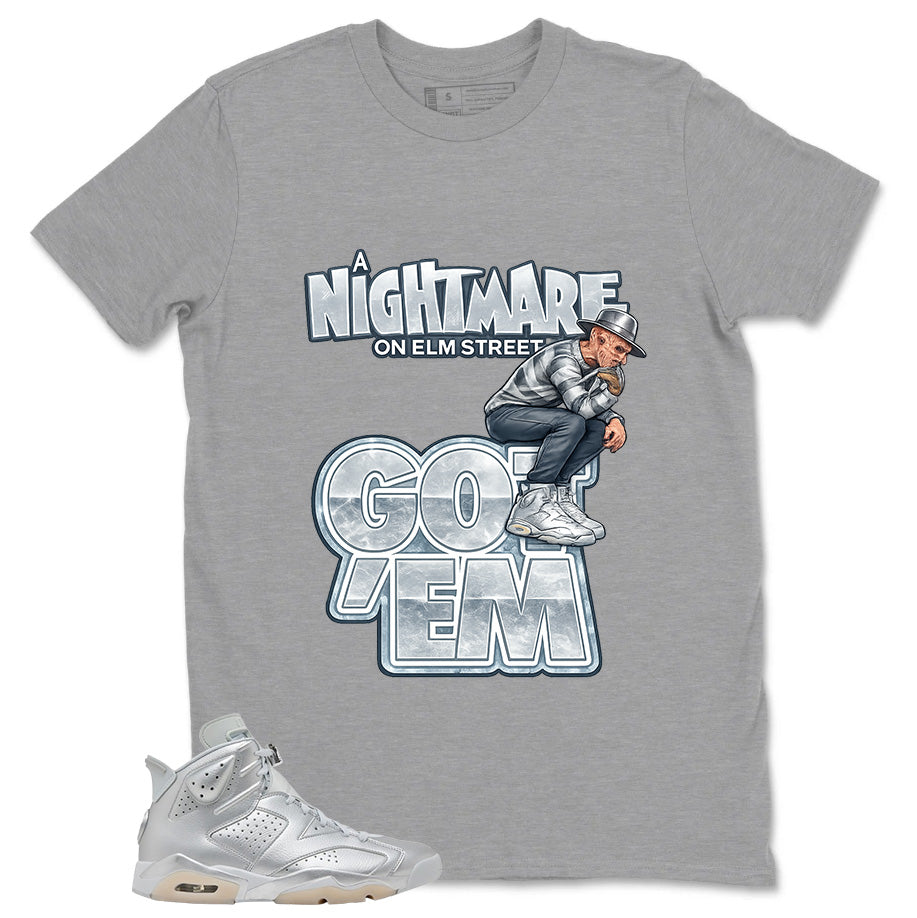 Nightmare On Elm Street Shirt - Match Air Jordan 6 x Paris Saint-Germain Metallic Silver