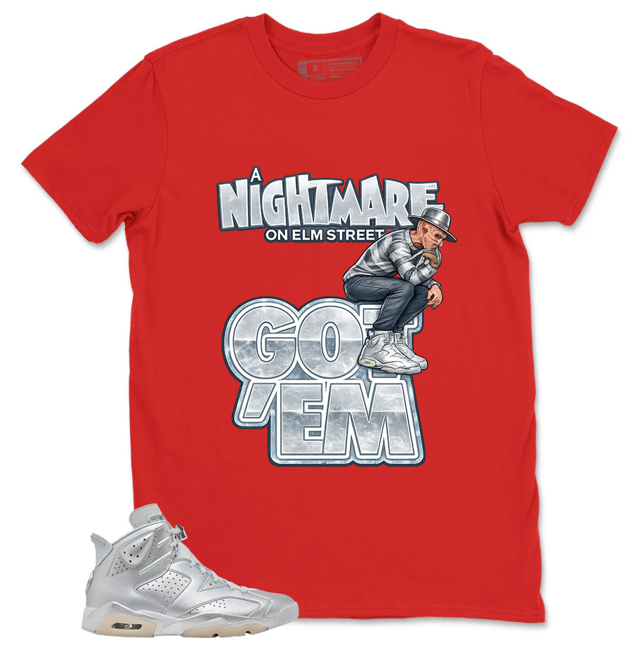 Nightmare On Elm Street Shirt - Match Air Jordan 6 x Paris Saint-Germain Metallic Silver