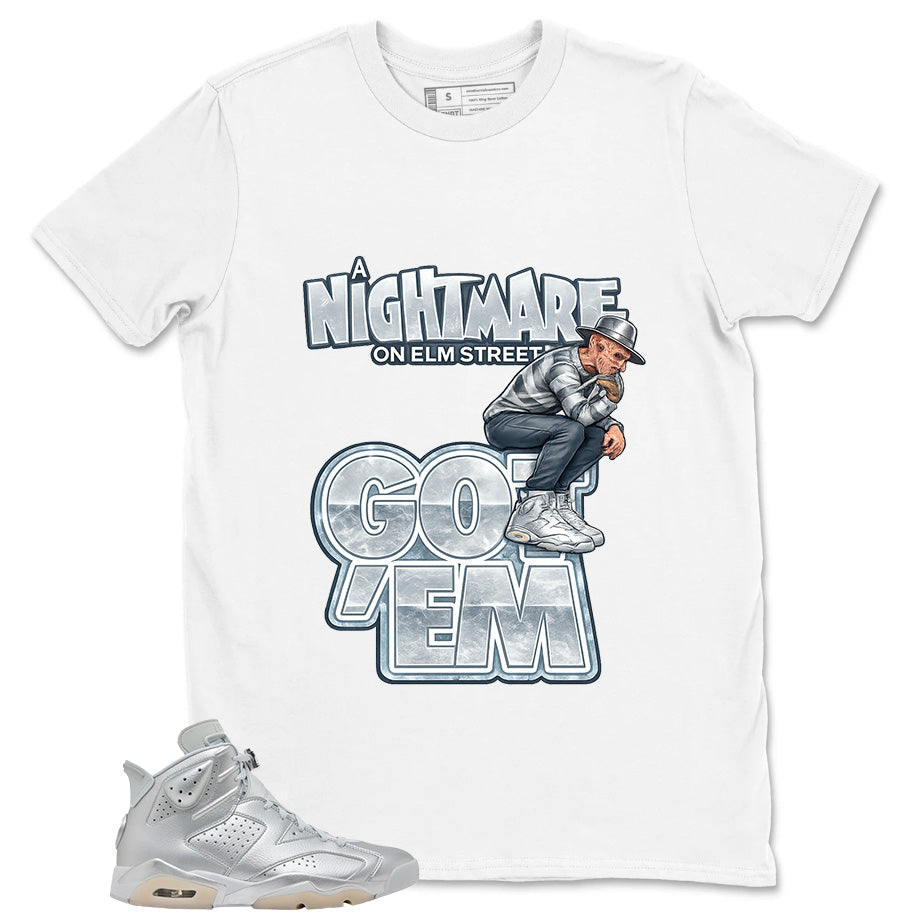Nightmare On Elm Street Shirt - Match Air Jordan 6 x Paris Saint-Germain Metallic Silver