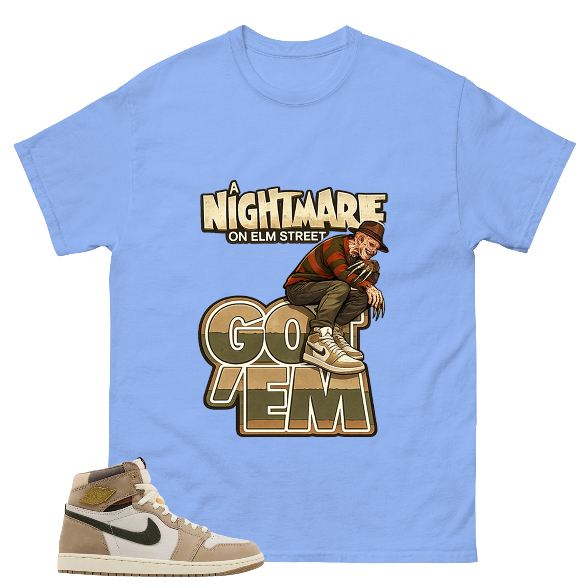 Nightmare On Elm Street Shirt - Match Cream Wmns Air Jordan 1 Khaki