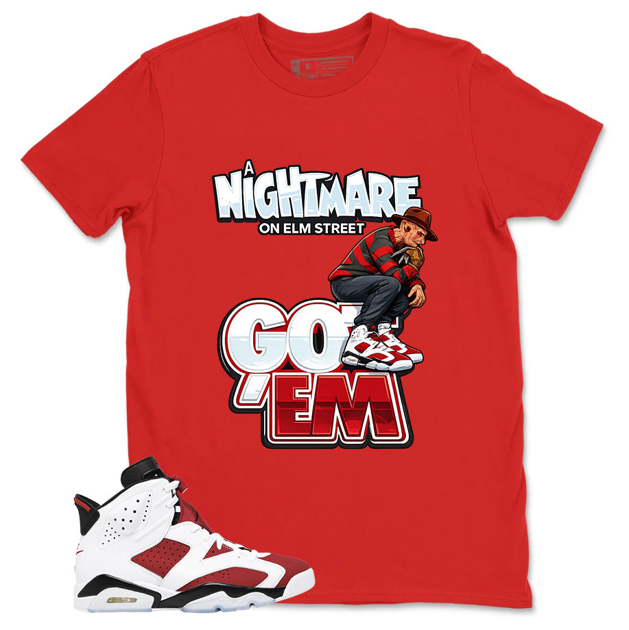 Nightmare On Elm Street Shirt - Match White Air Jordan 6 Carmine