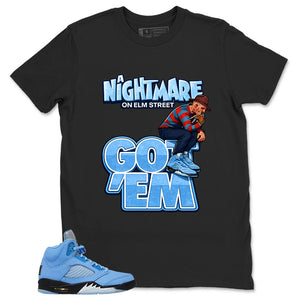 Graphic Tee Nightmare On Elm Street Shirt - Matching Air Jordan 5 Retro SE UNC