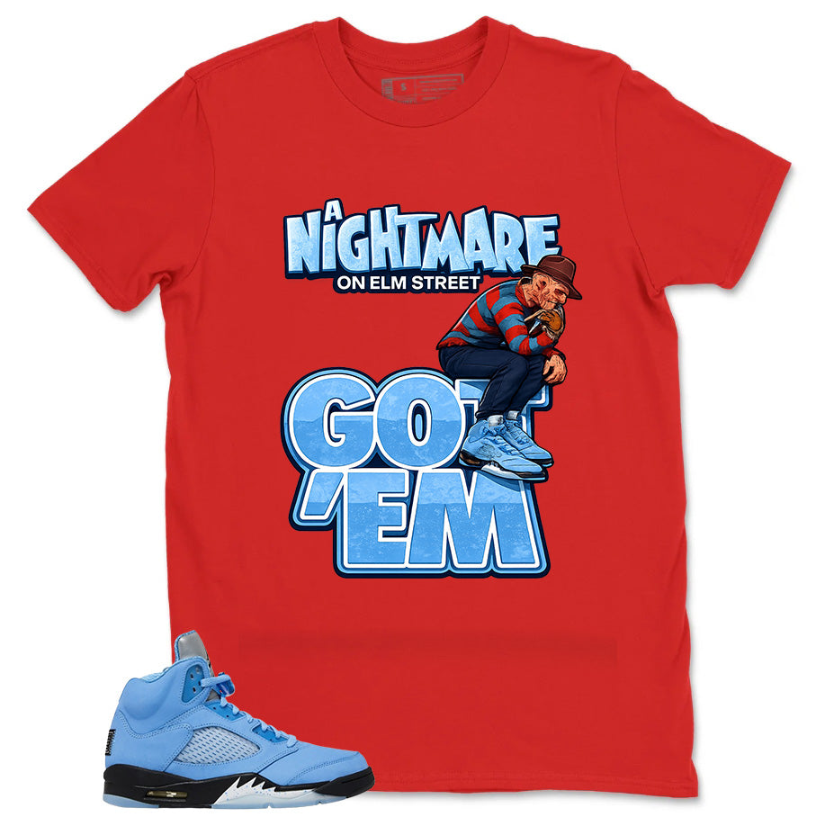 Graphic Tee Nightmare On Elm Street Shirt - Matching Air Jordan 5 Retro SE UNC