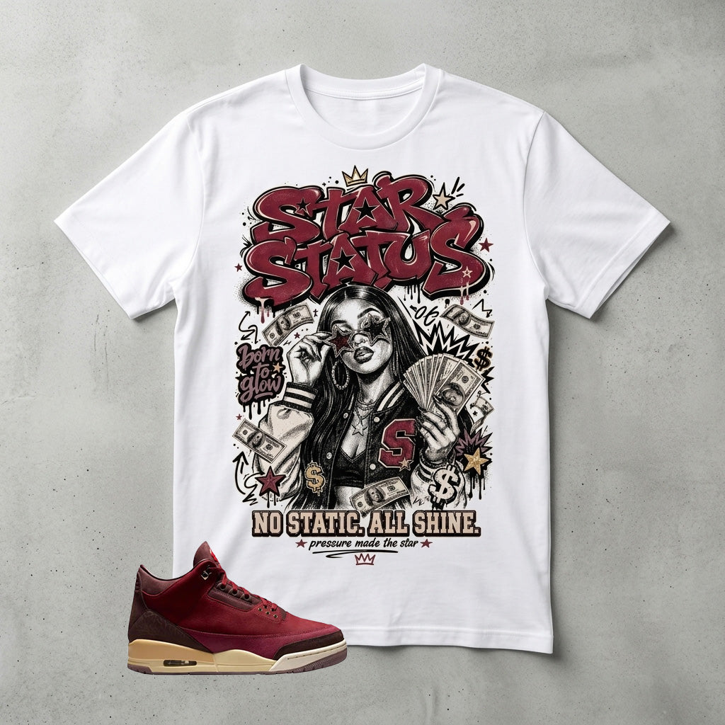 No Static All Shine Graphic Tee - Shirt To Match Air Jordan 3 Bin23