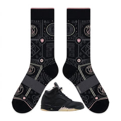 Off Noir Socks – PSG x Air Jordan 5 Inspired Mid-Calf Crew Socks