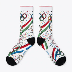 Olympic Sneaker Match Socks – Air Jordan 6 Retro 2008 Inspired Mid-Calf Crew Socks