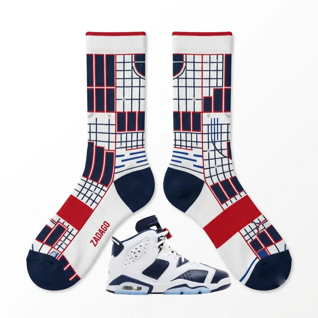 Olympic Socks – Air Jordan 6 GS 2024 Inspired Mid-Calf Unisex Crew Socks