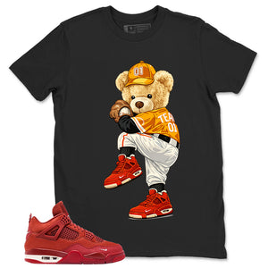 Orange Brick By Brick 4s Zadago Shirt Play Hard Bear Graphic