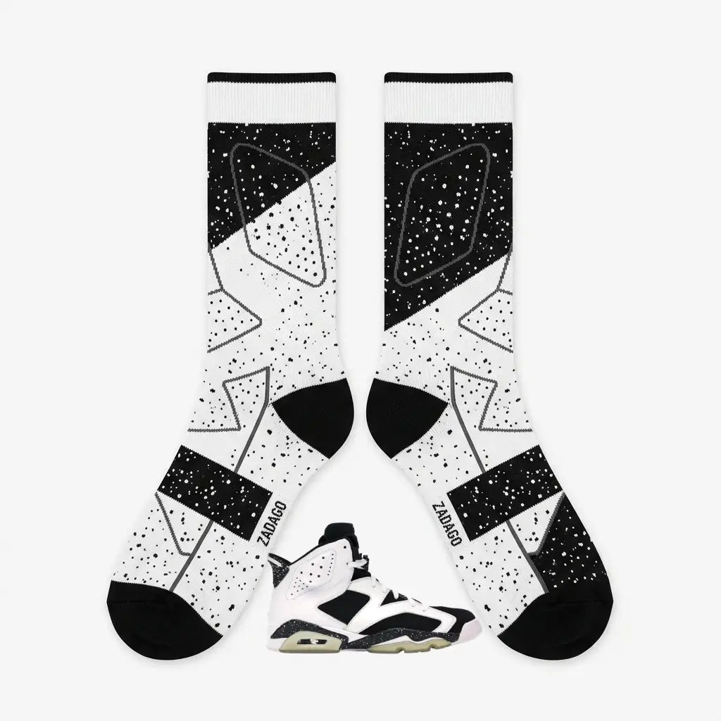 Oreo Socks – Air Jordan 6 Inspired Mid-Calf Unisex Crew Socks
