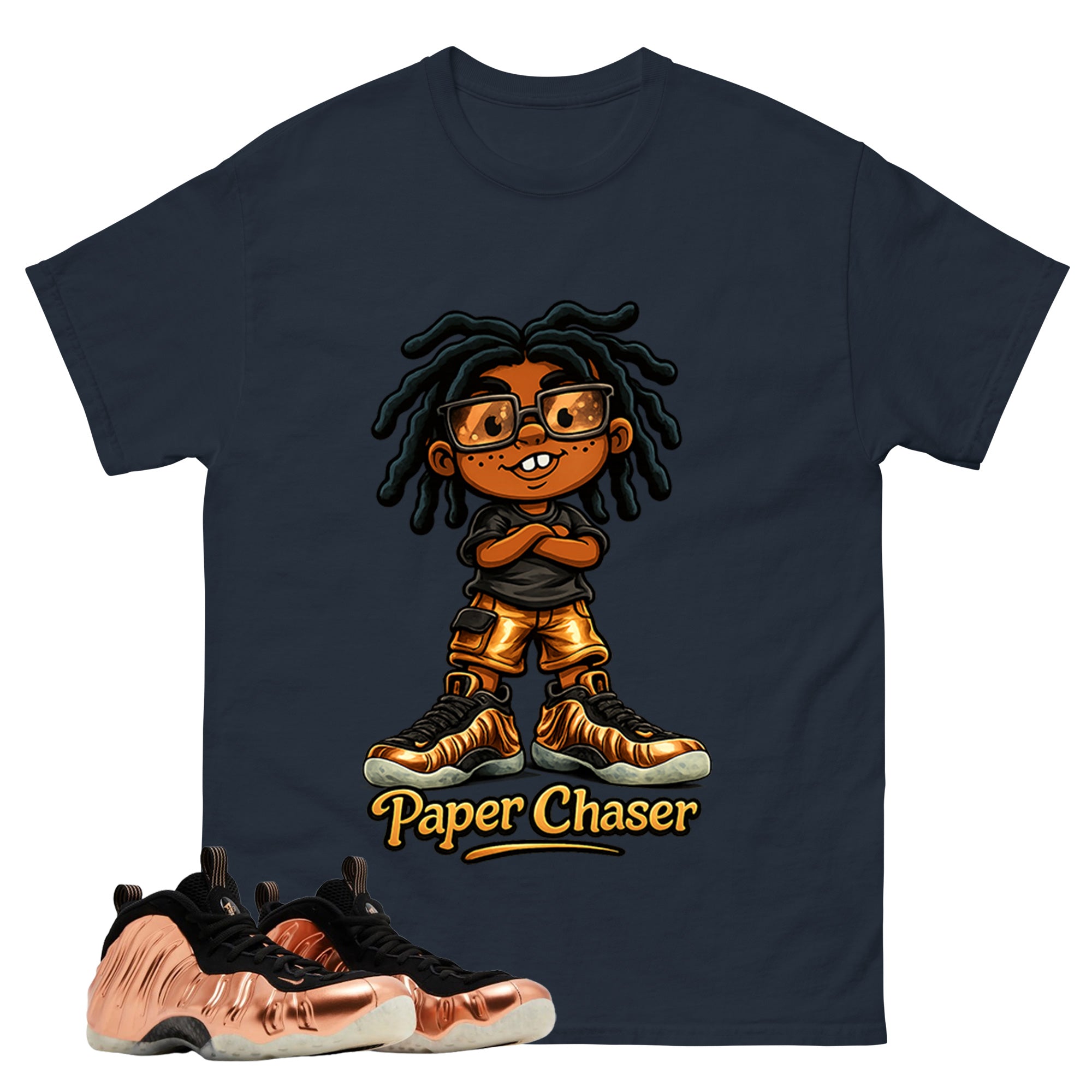 Paper Chaser Graphic Tee, Shirt to Match Air Foamposite One Copper, Air Foamposite Unisex Black Shirt
