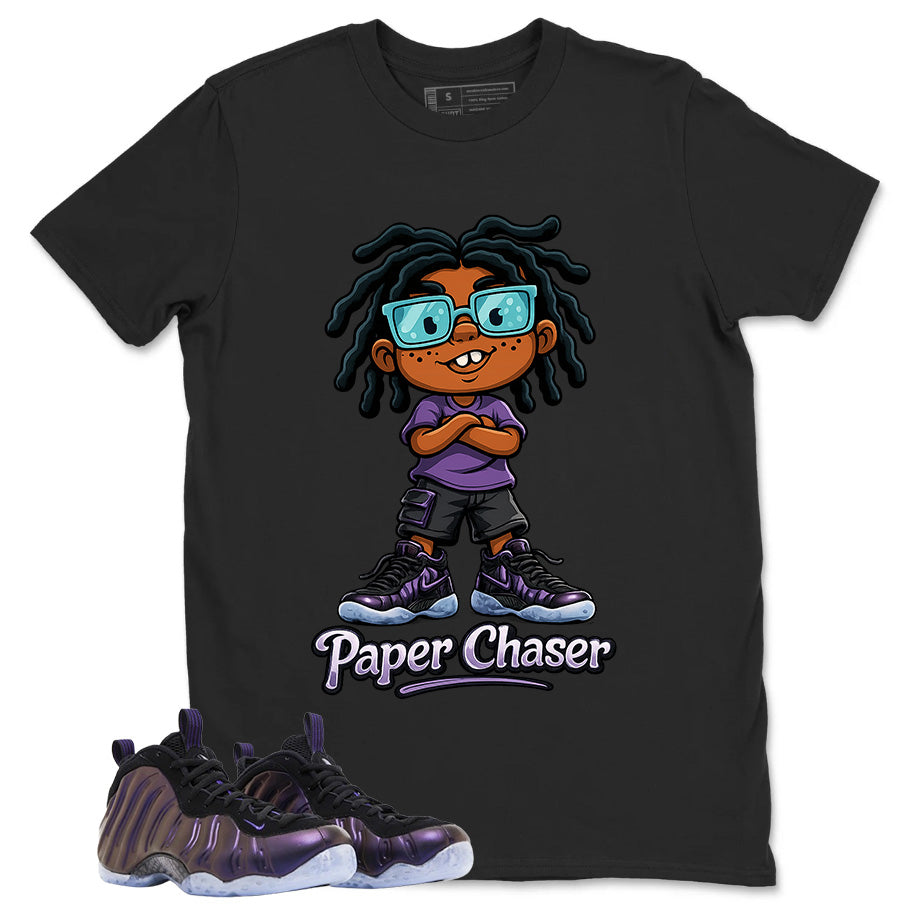 Paper Chaser Graphic Tee, Shirt to Match Air Foamposite One Eggplant, Air Foamposite Unisex Purple Shirt