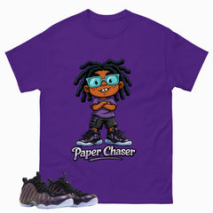Paper Chaser Graphic Tee, Shirt to Match Air Foamposite One Eggplant, Air Foamposite Unisex Purple Shirt
