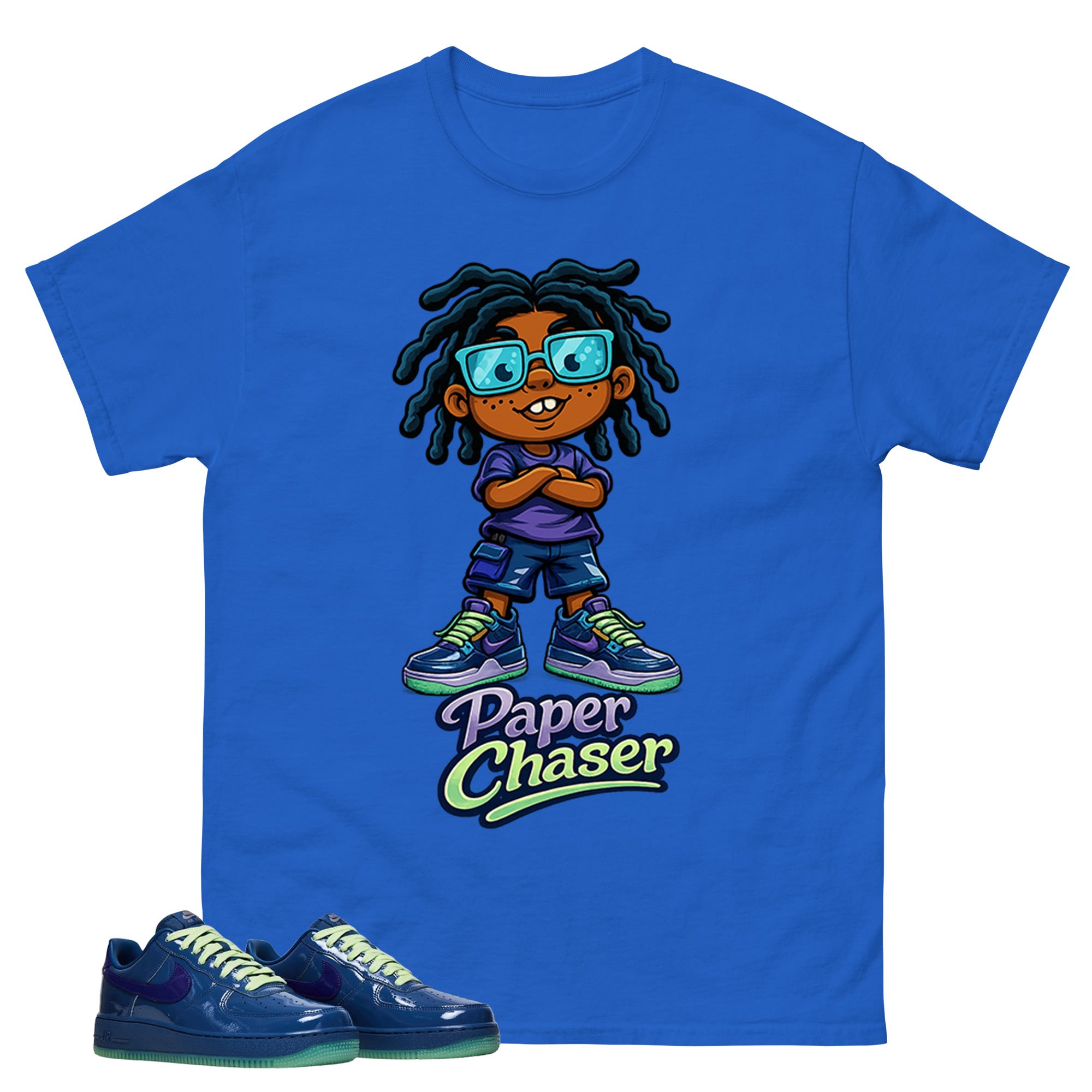 Paper Chaser Graphic Tee, Shirt to Match Air Force 1 Mystic Navy, Air Force 1 Unisex Shirt