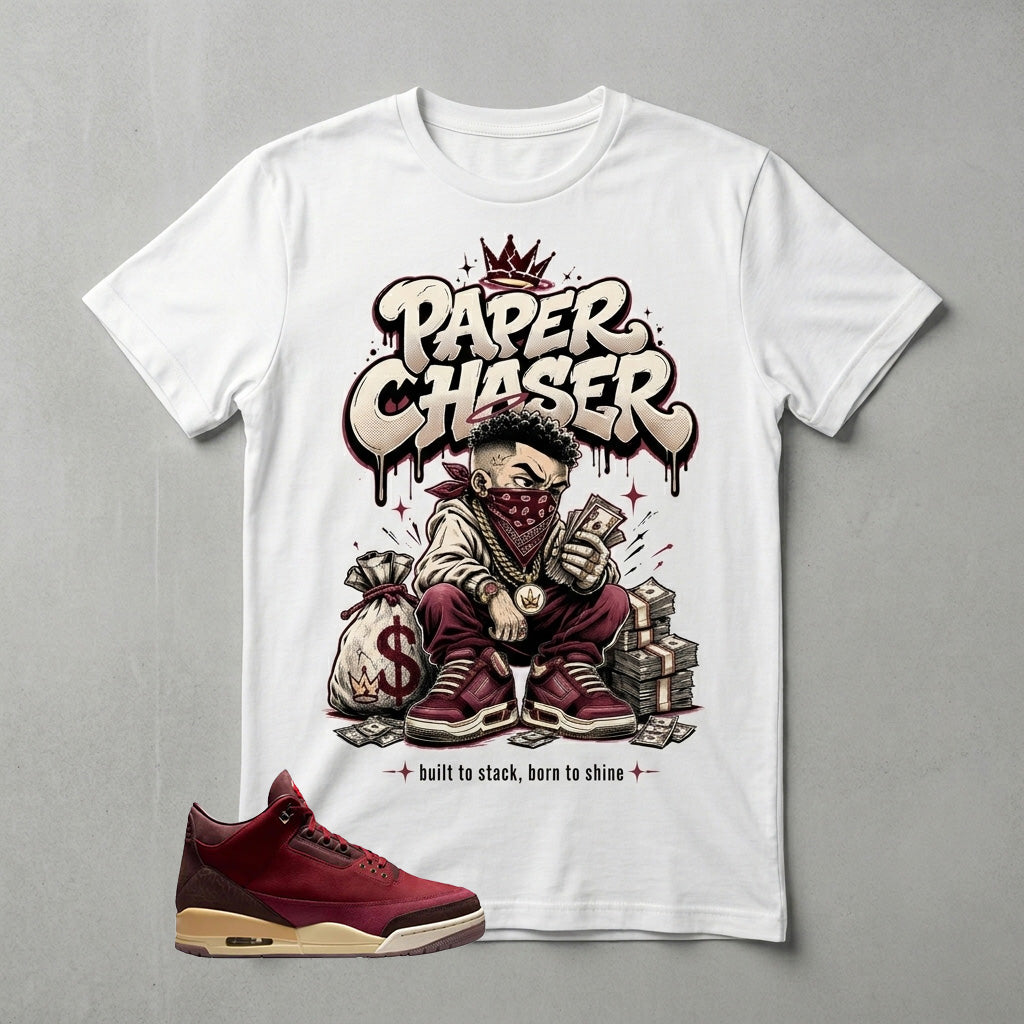 Paper Chaser Graphic Tee - Shirt To Match Air Jordan 3 Bin23