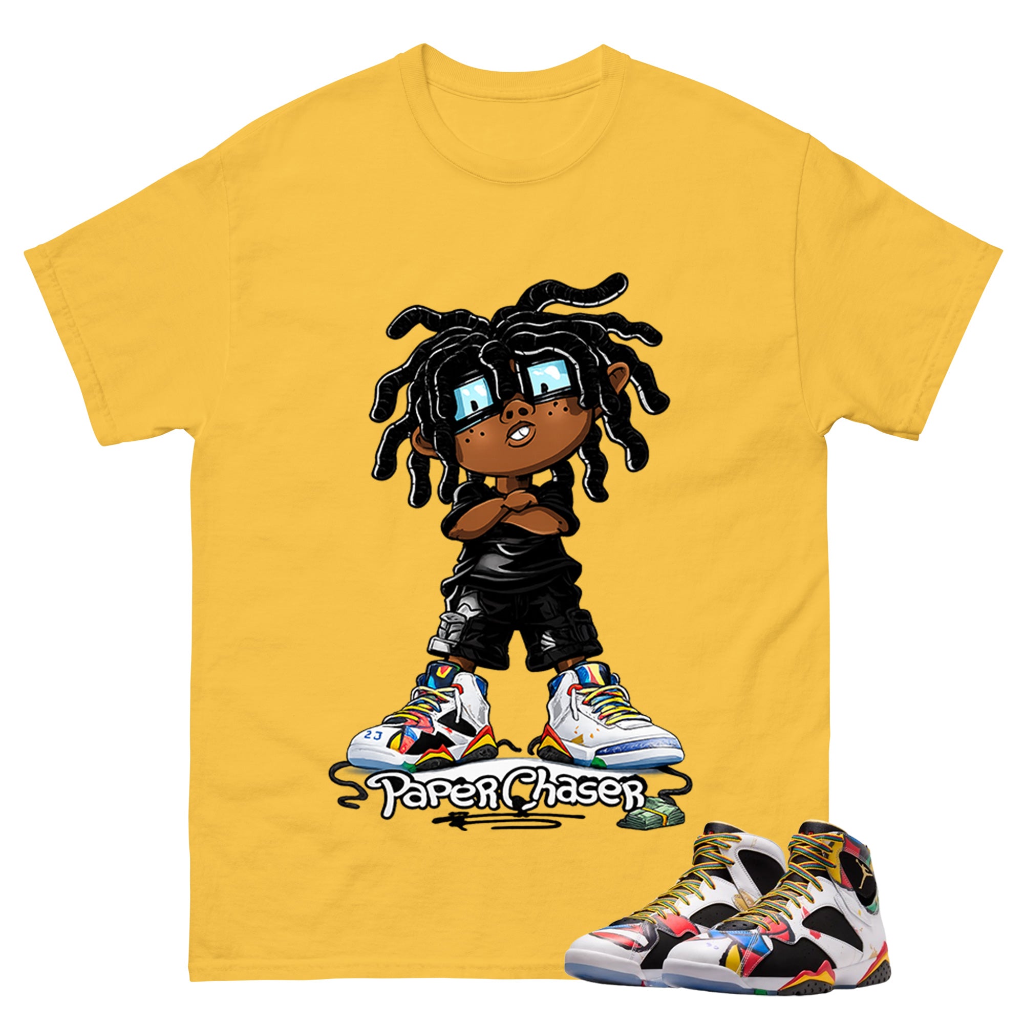 Paper Chaser Graphic Tee, Shirt to Match Air Jordan 7 Miro, Air Jordan 7 Miro Unisex Shirt