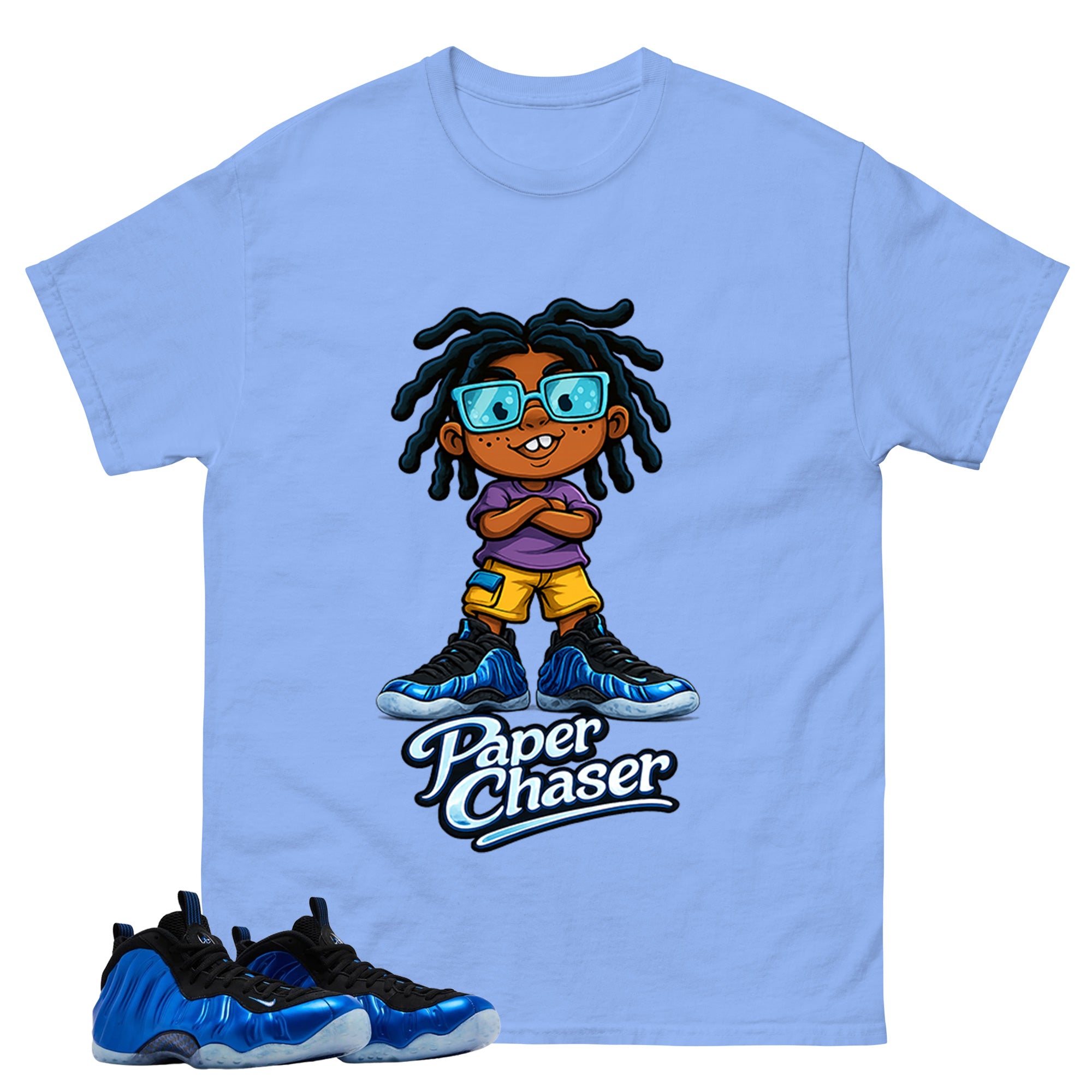 Paper Chaser Shirt - Match Air Foamposite One Royal