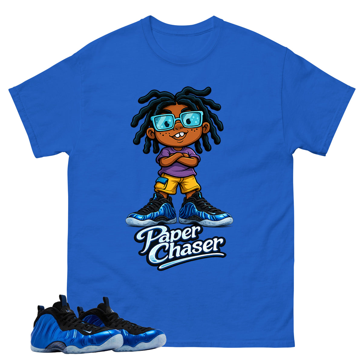Paper Chaser Shirt - Match Air Foamposite One Royal